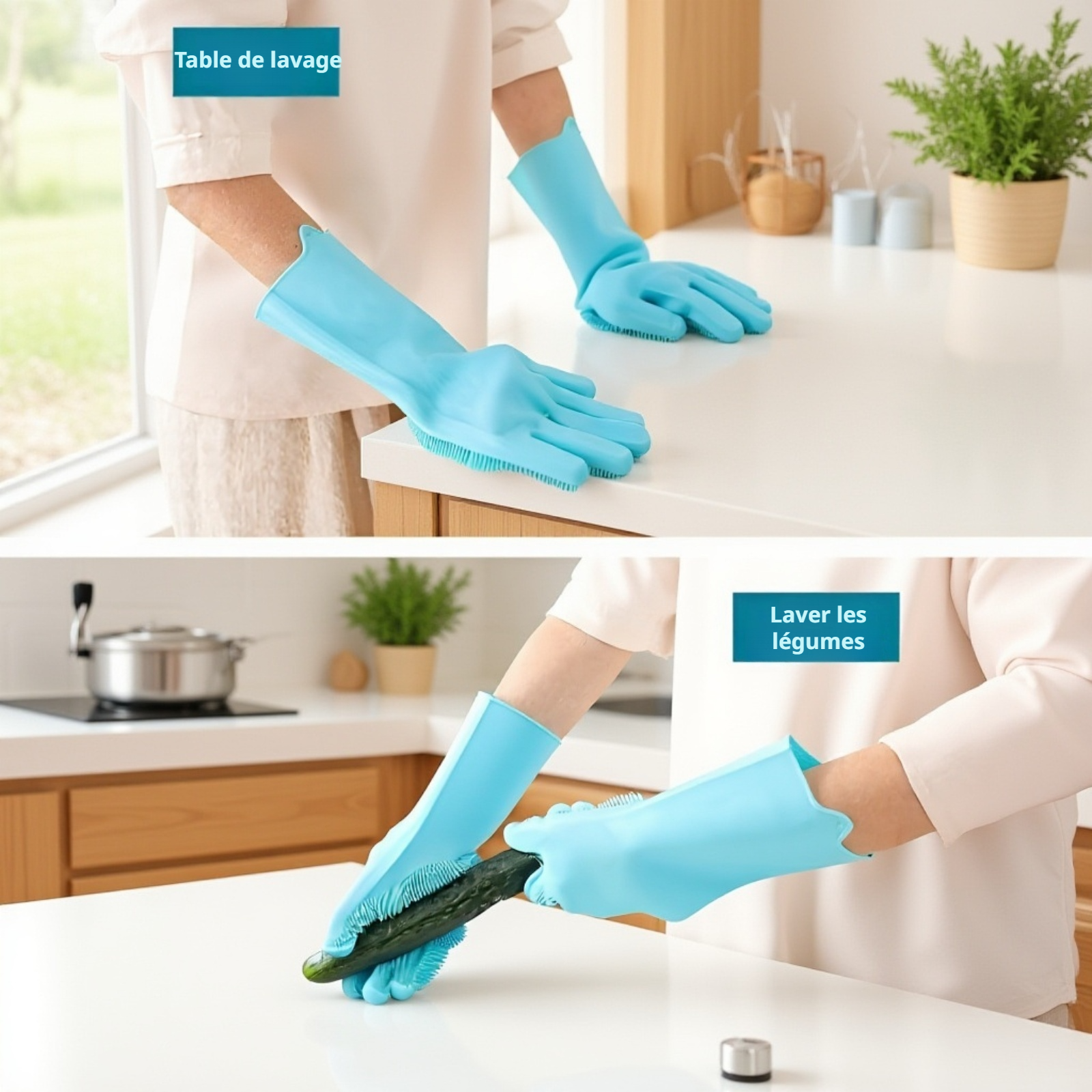 Gants antidérapants pour vaisselle