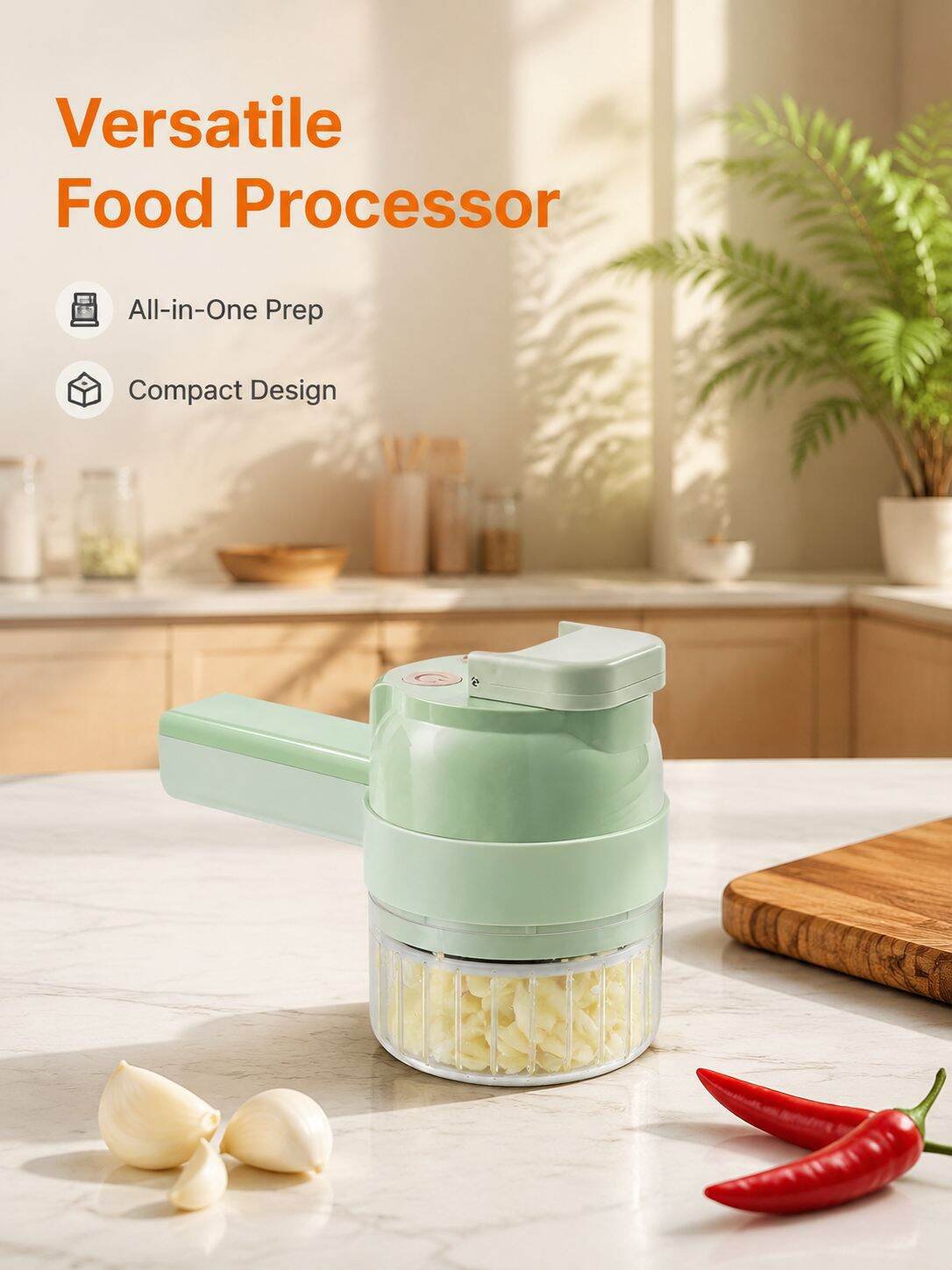 Multifunctional Electric Handheld Food Slicer, Garlic Grinder, and Food Processor