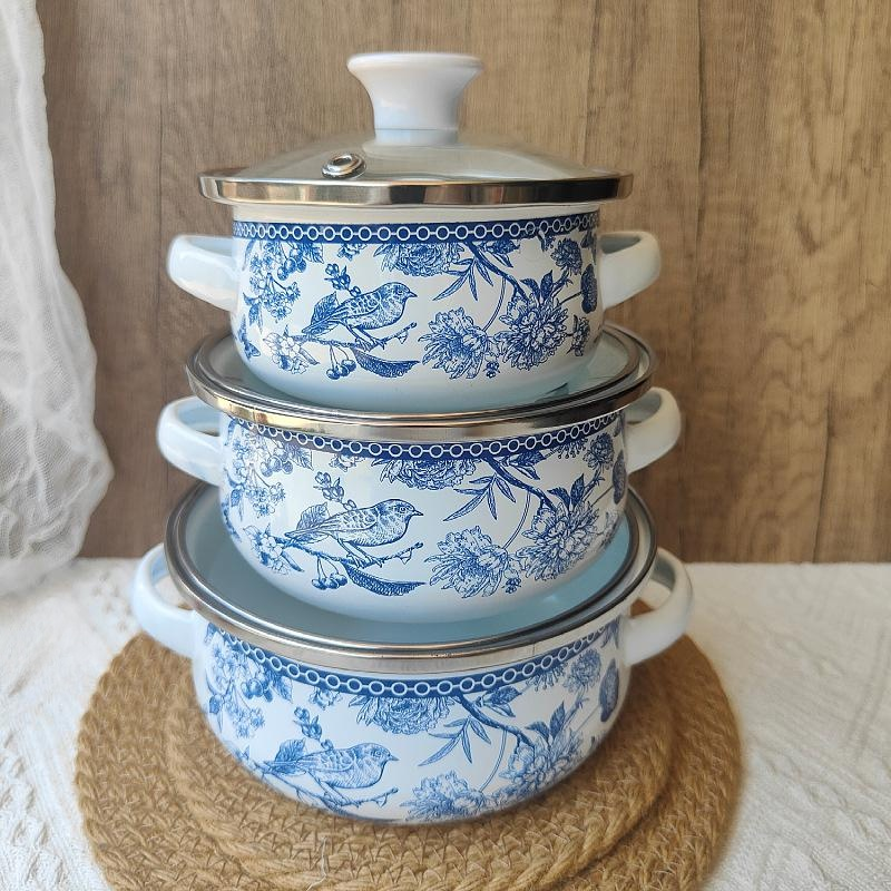 Juego de tres piezas de olla instantánea de cerámica