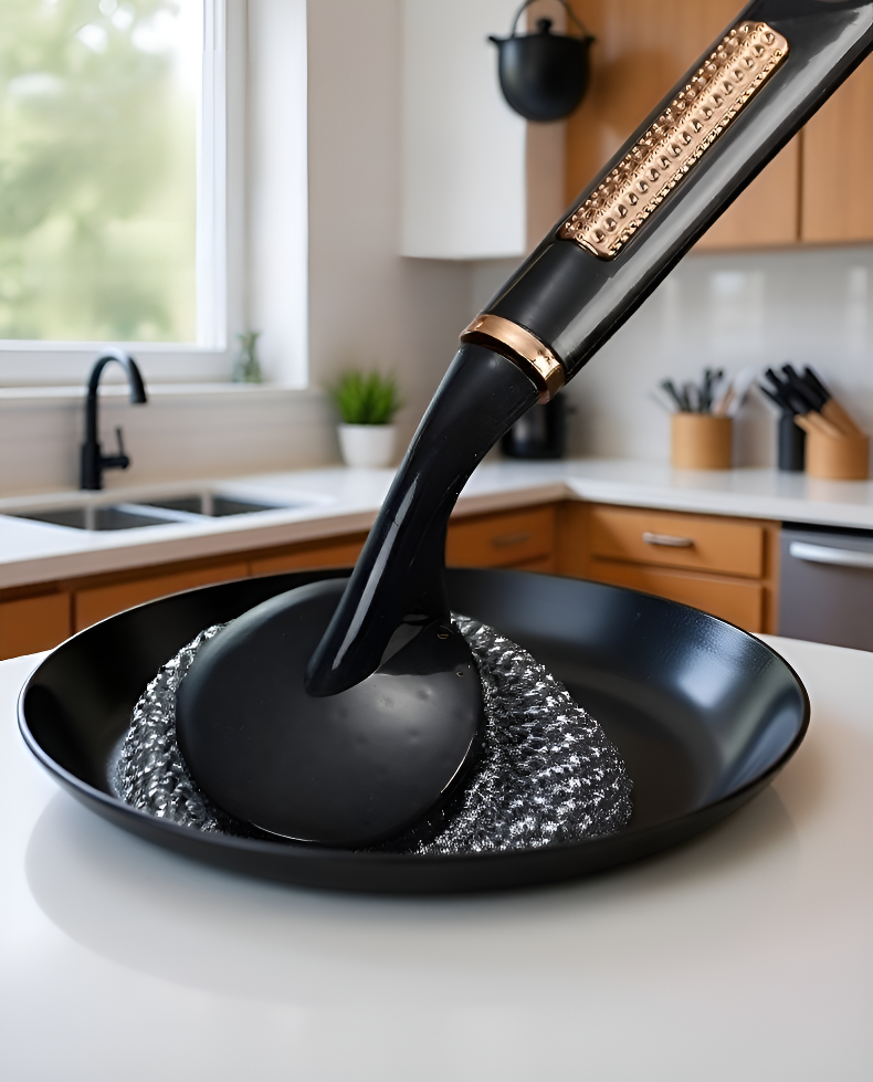 キッチンシンクを掃除する多機能ブラシ