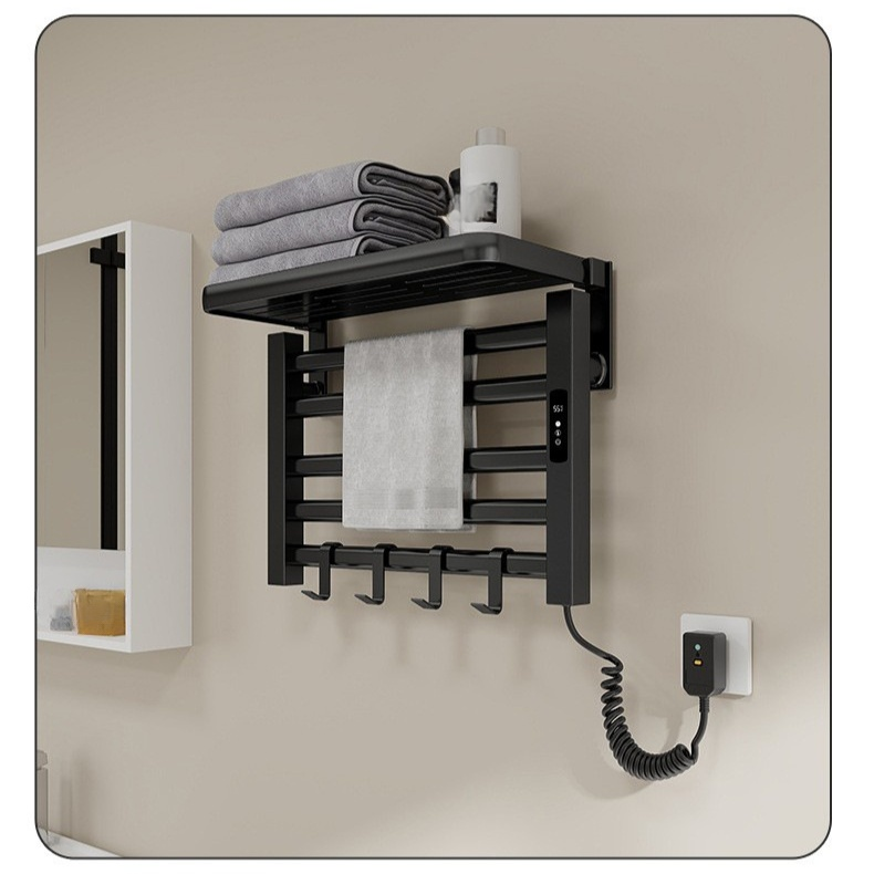 家用衛生間免打孔恒溫電熱毛巾架