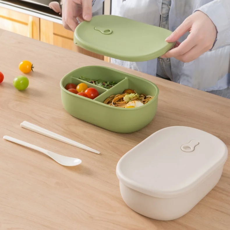 กล่องข้าวซิลิโคนเกรดอาหารพร้อมซีลกันรั่ว