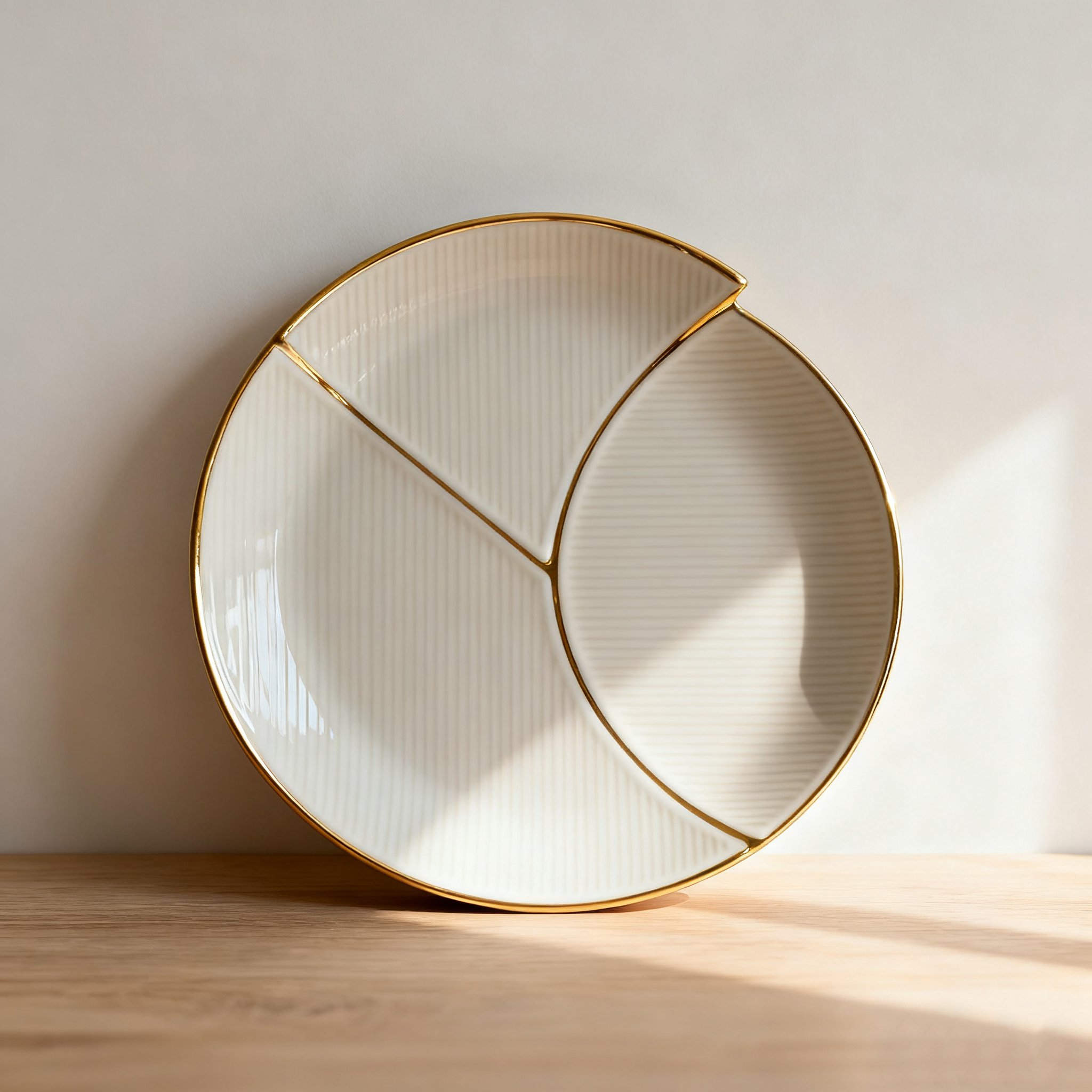 จานสามในหนึ่งสไตล์ยุโรป（บรรจุ 3 ชิ้น）