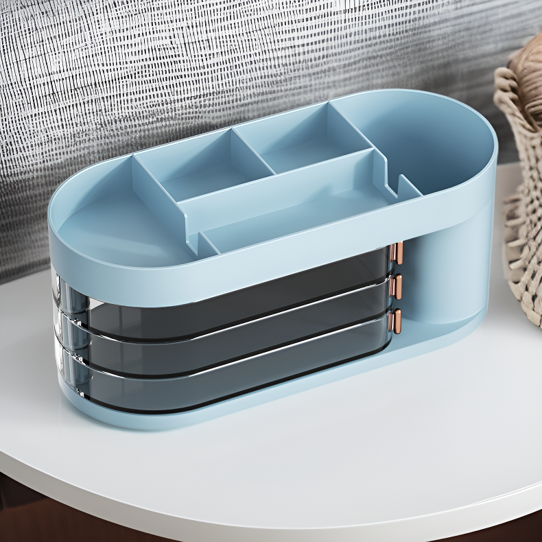 實用桌面旋轉收納箱化妝品護膚架子