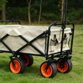 Folding picnic cart with detachable table top