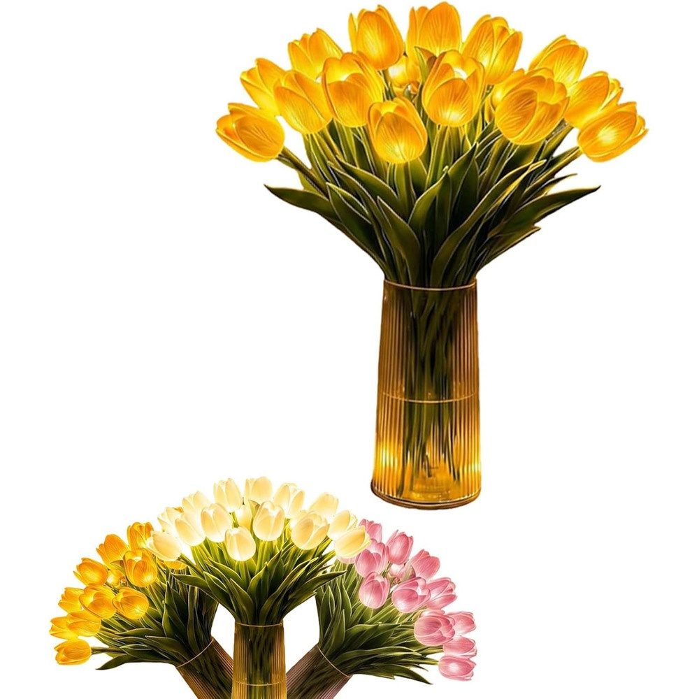 家庭用チューリップナイトライト、ミックスカラー発光ブーケ、撮影用デコレーション小道具