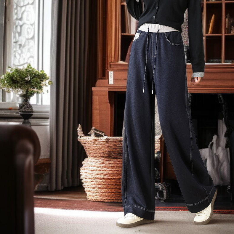 와이드 슬림 일자핏 치노 데님 팬츠