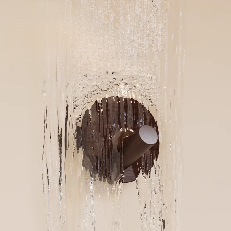 Starker selbstklebender Kleiderhaken aus Walnussholz für Tür und Wand