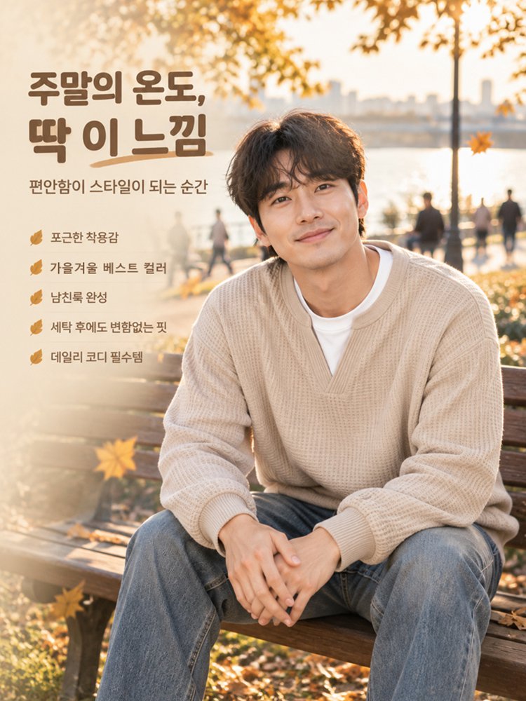 트렌디한 V넥 와플 배색 페이크 레이어드 맨투맨
