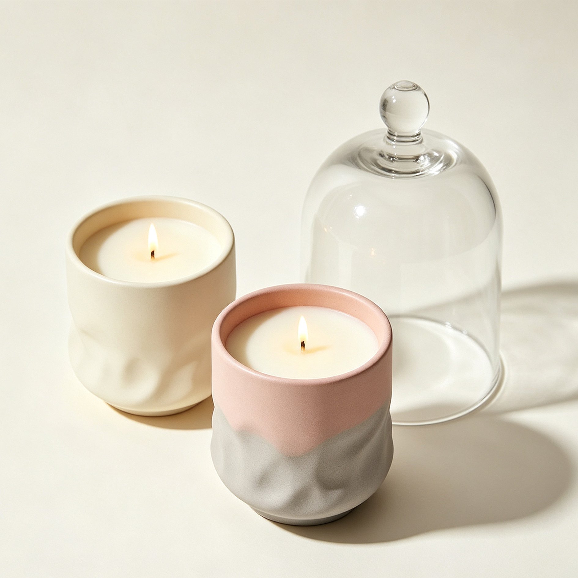 Close-up of textured candle surface detail