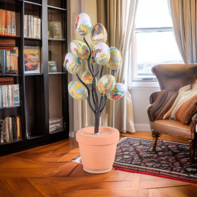 Osterdekoration Künstliche Mini-Eier im Cartoon-Stil für den Schreibtisch