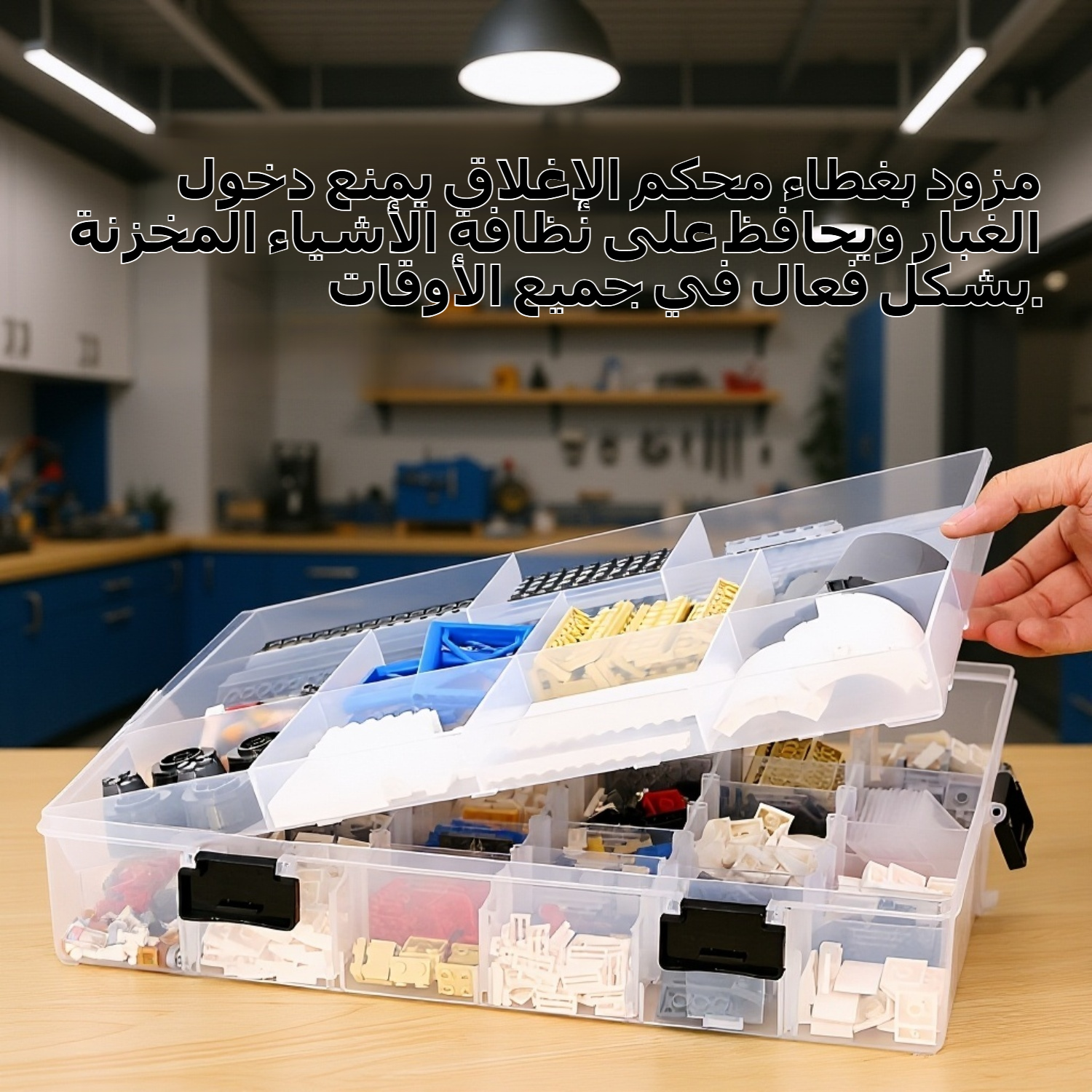 صندوق تخزين شفاف متعدد الطبقات بسعة كبيرة