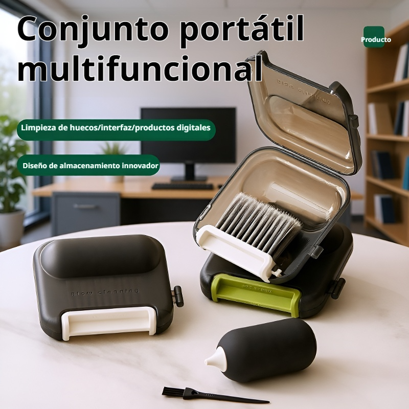Cepillo de limpieza 3 en 1 para teclados y espacios estrechos en el coche