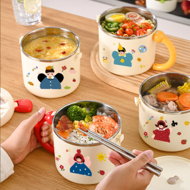 큐티 베이비 도시락 휴대용 보온도시락 직장인 런치 스텐도시락