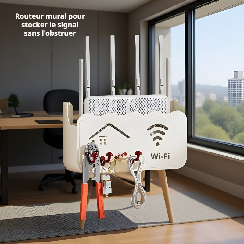 Boîte murale pour routeur WiFi, étagère de rangement TV, support mural sans fil