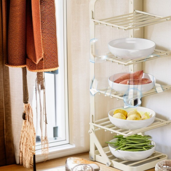 رف تخزين وتحضير الطعام قابل للطي ومعلق على الحائط للاستخدام المنزلي