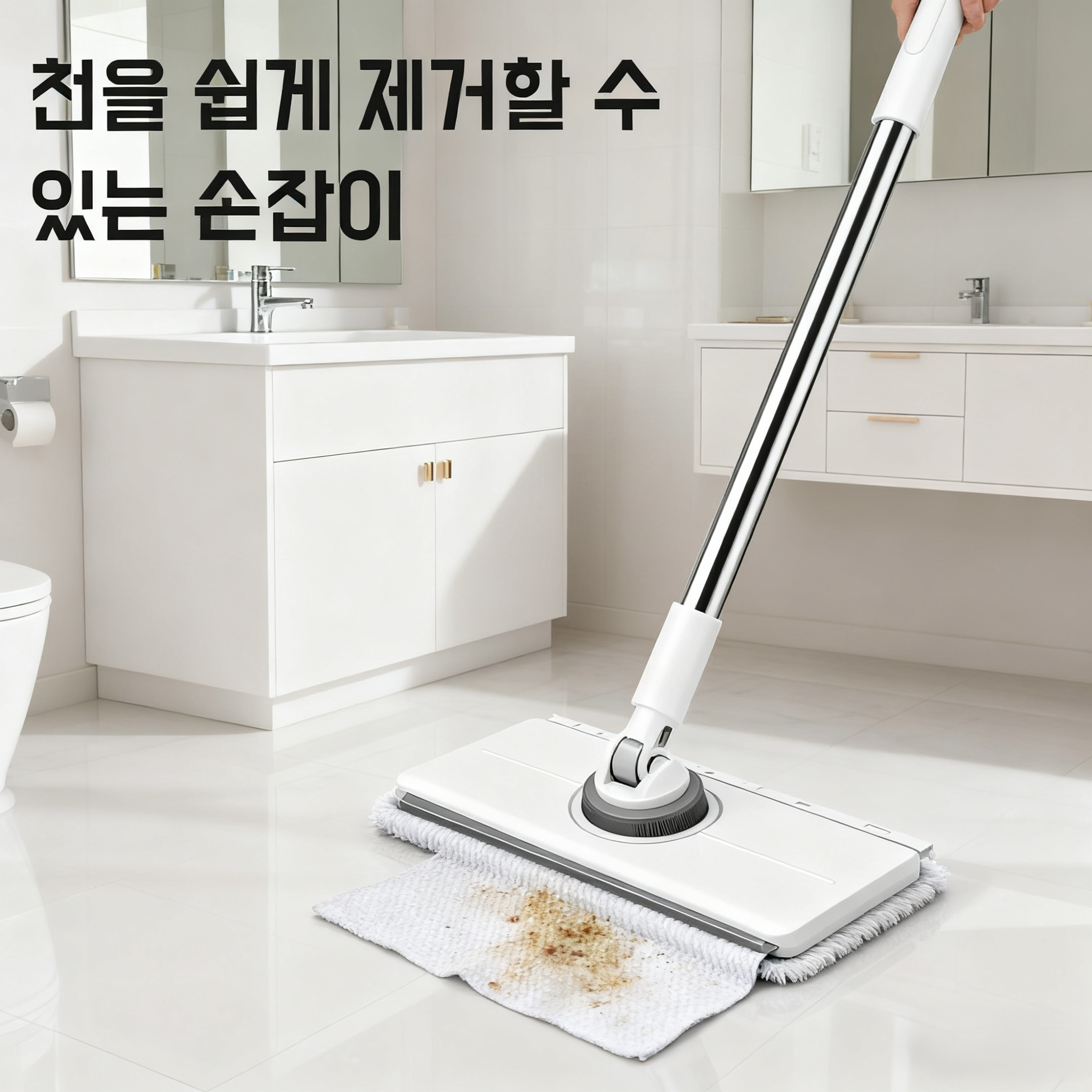인체공학적 디자인의 밀대 손잡이