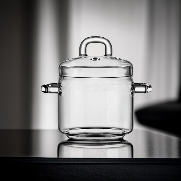 Cocotte en verre borosilicate résistant à la chaleur pour soupe et œufs vapeur, usage domestique