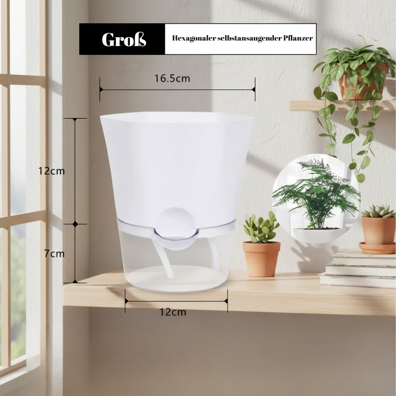 Selbstbewässernder Blumentopf für den Innenbereich, Hydrokultur-Blumentopf für Faule