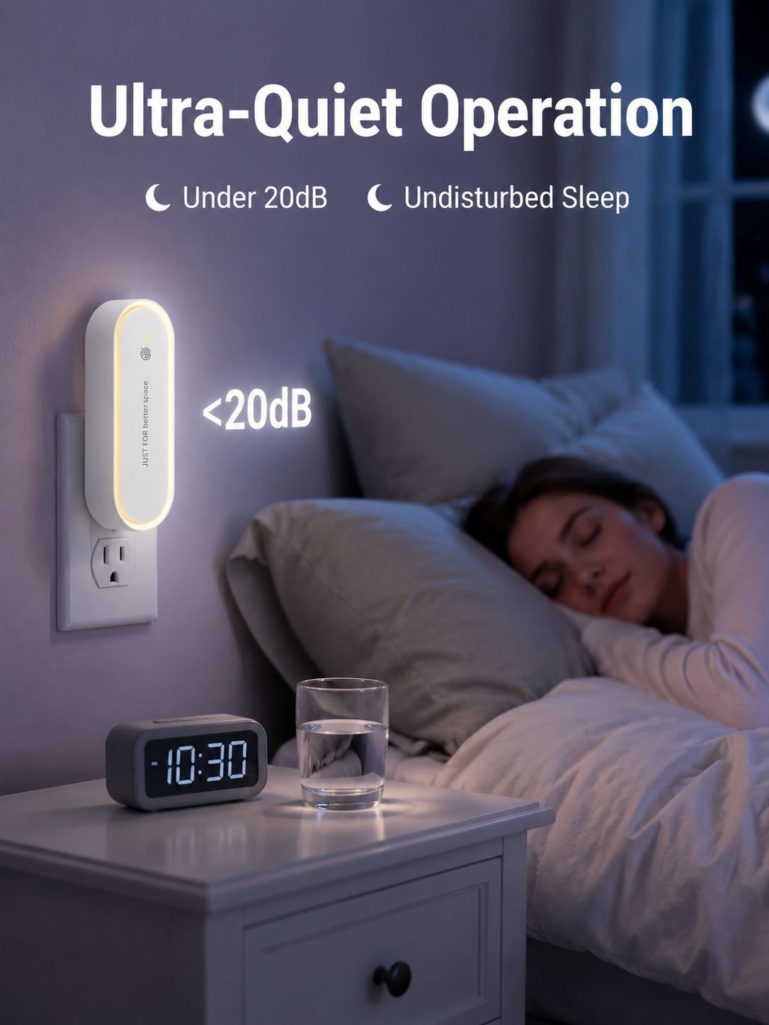 Ultrasonic mosquito and rodent repellent with LED light, 360° mosquito killer, energy-saving, compac