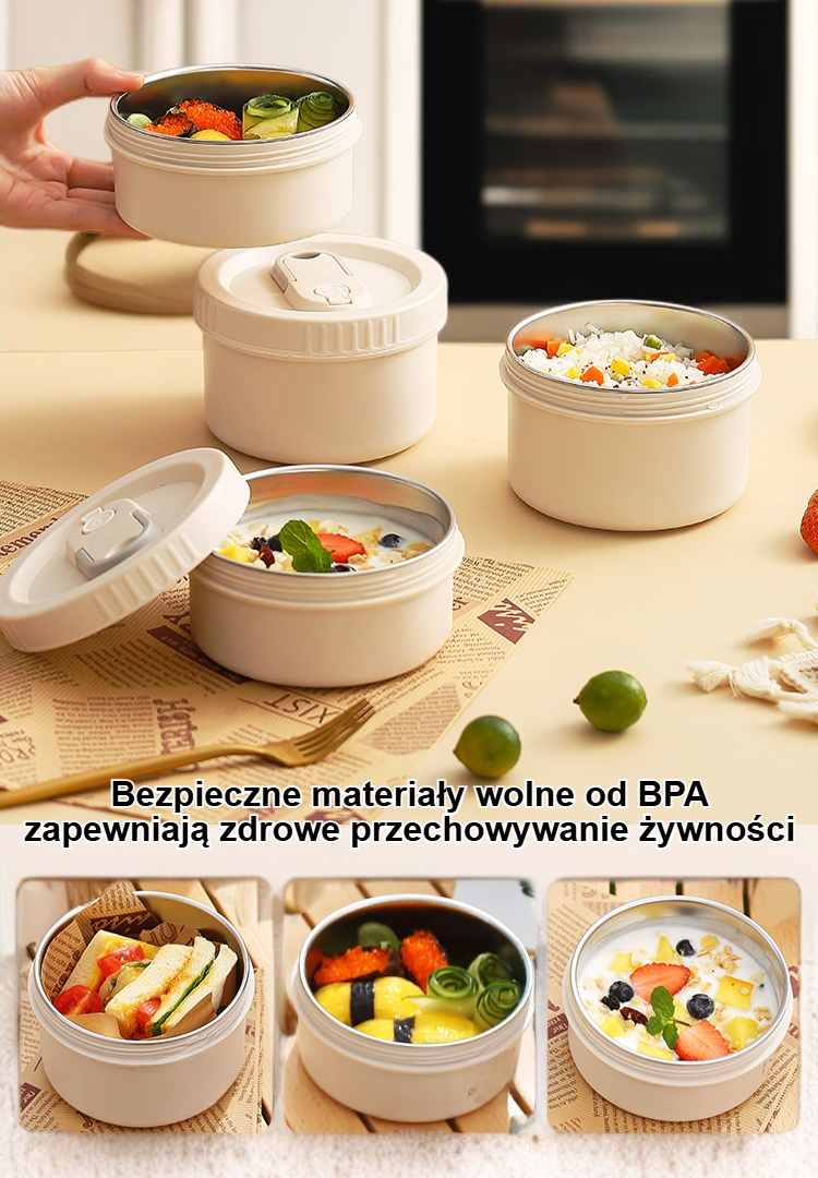 Izolowany lunchbox utrzymujący świeżość jedzenia