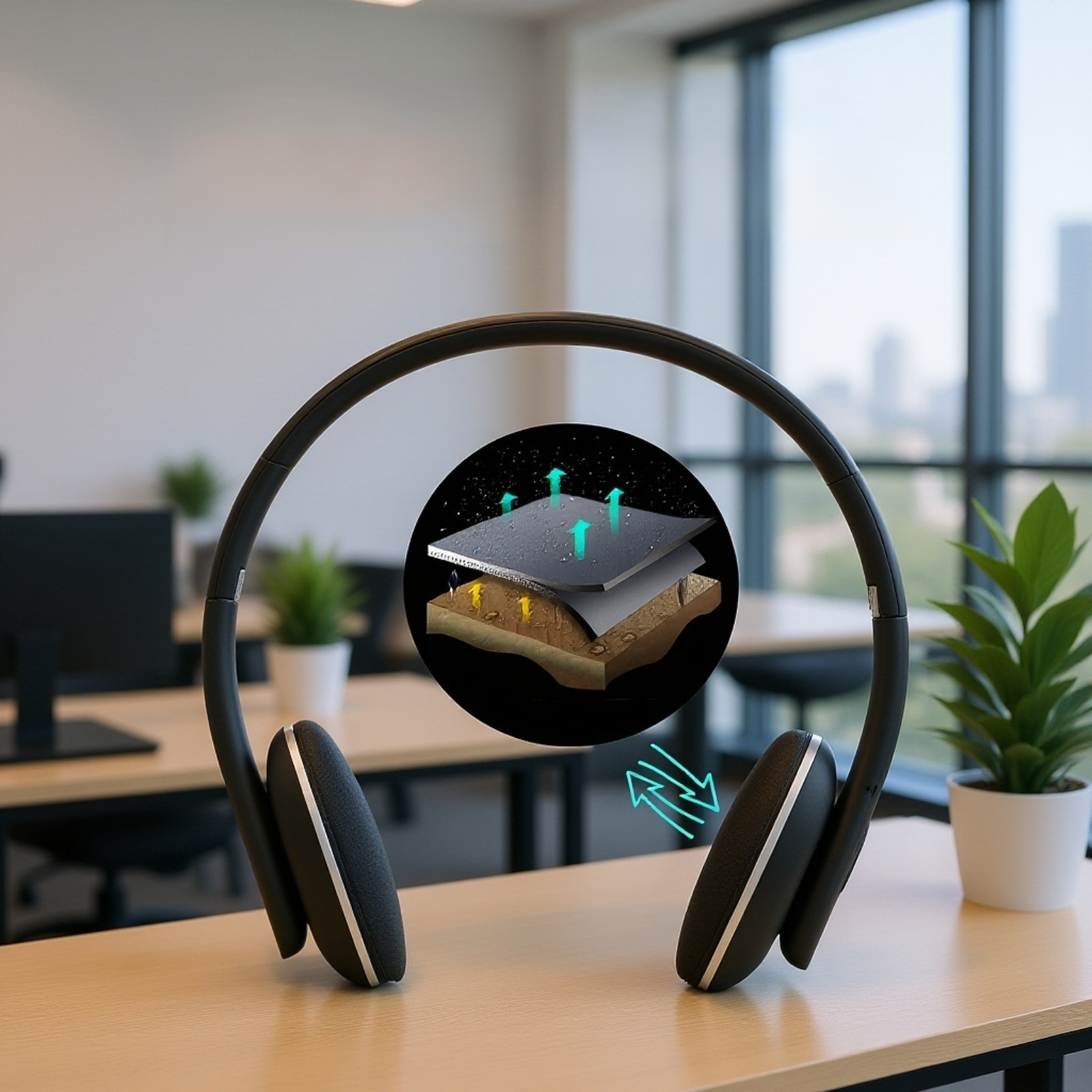 سماعة رأس لاسلكية قابلة للطي بتقنية بلوتوث، صوت واضح وعالي الدقة