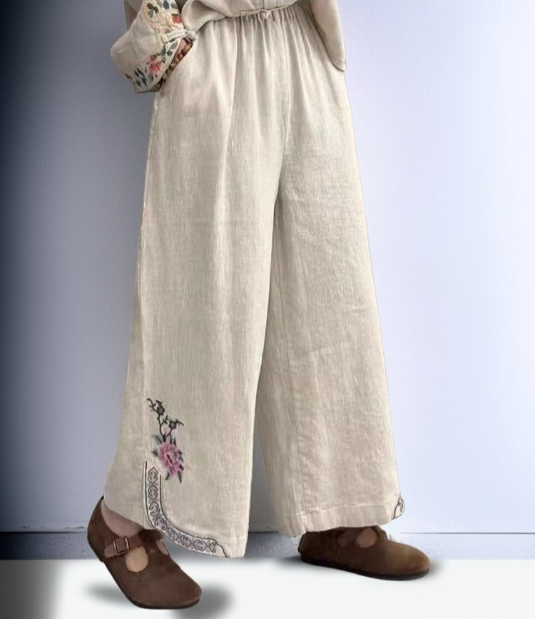 春夏向け軽やかコットンリネンパンツ