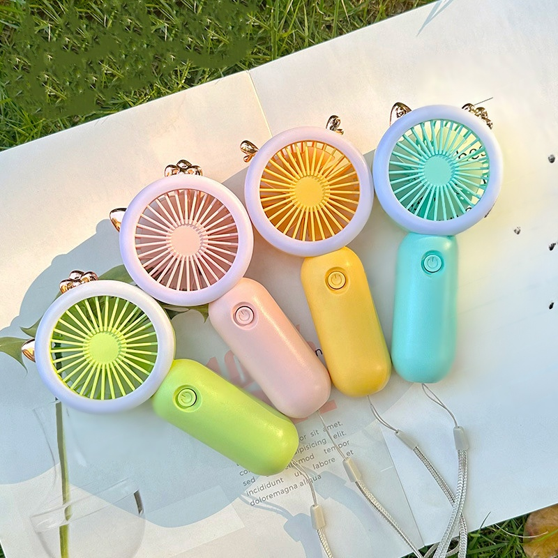Ventilador de mano infantil, bolsillo, enfriamiento, iluminación nocturna, regulable