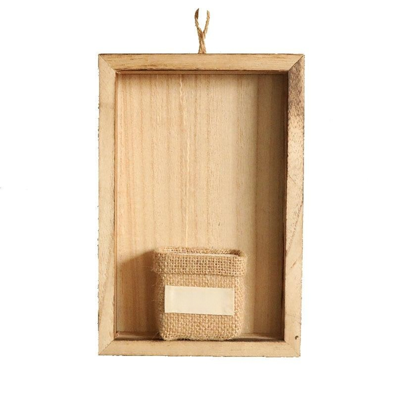 Nordic Solid Wood Photo Frame Wall Hanging for Living Room