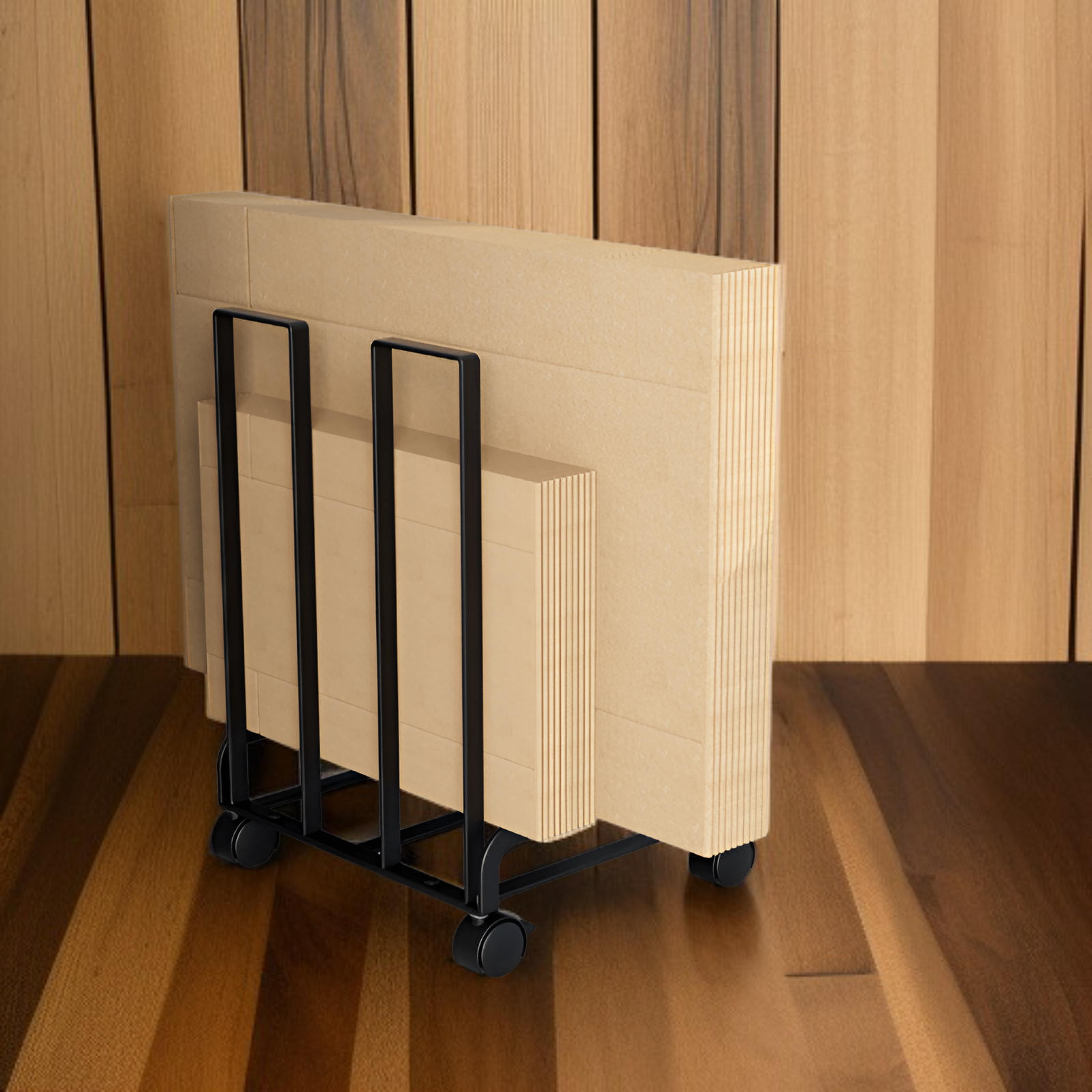 رف تخزين كرتوني متحرك على الطراز الياباني مع عجلات