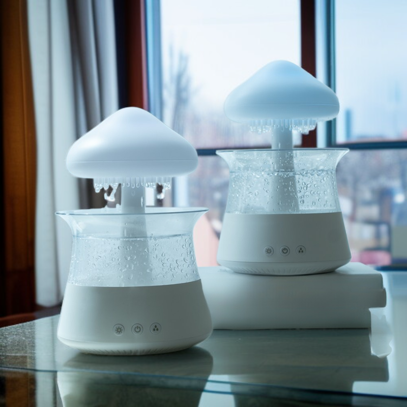 버섯구름 빗소리 가습기 무드등