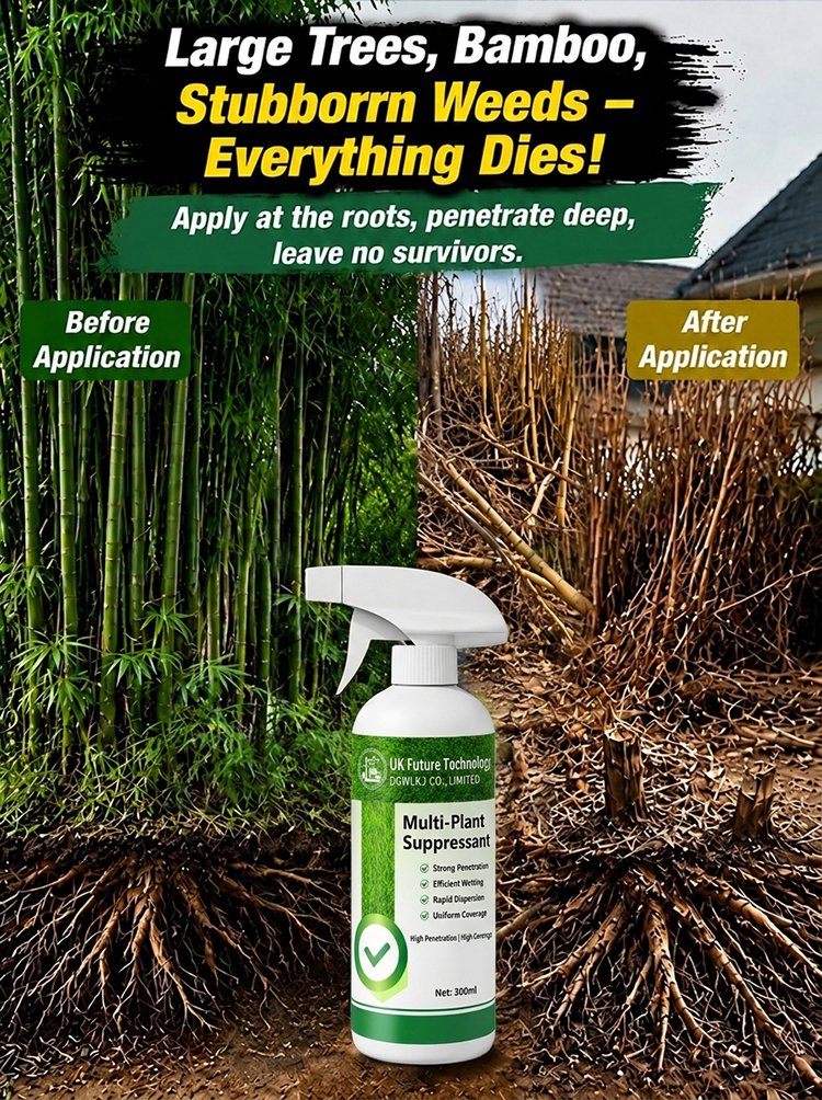 Fast-Acting Weed & Bamboo Removal Spray, 1 Application, 5 Years Weed-Free!