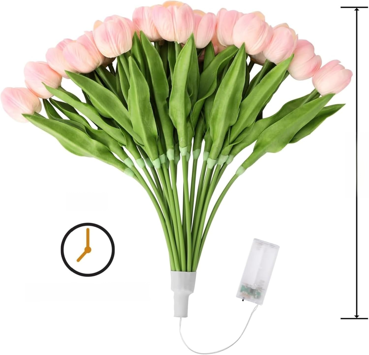 バレンタインデーチューリップ発光手持ち花束家庭装飾ミックスカラー撮影用フェイクフラワー