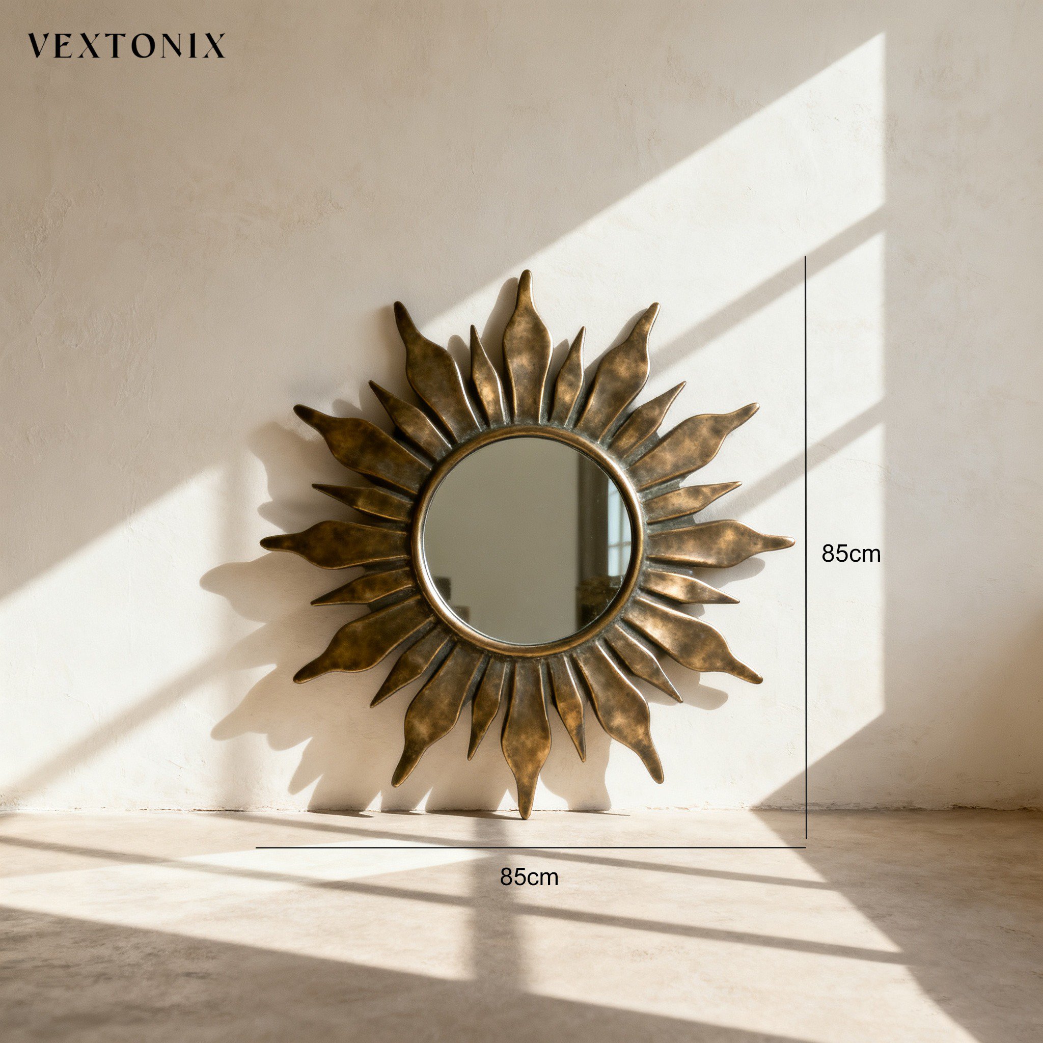 กระจกโลหะดอกทานตะวันสไตล์หรูหราเบา