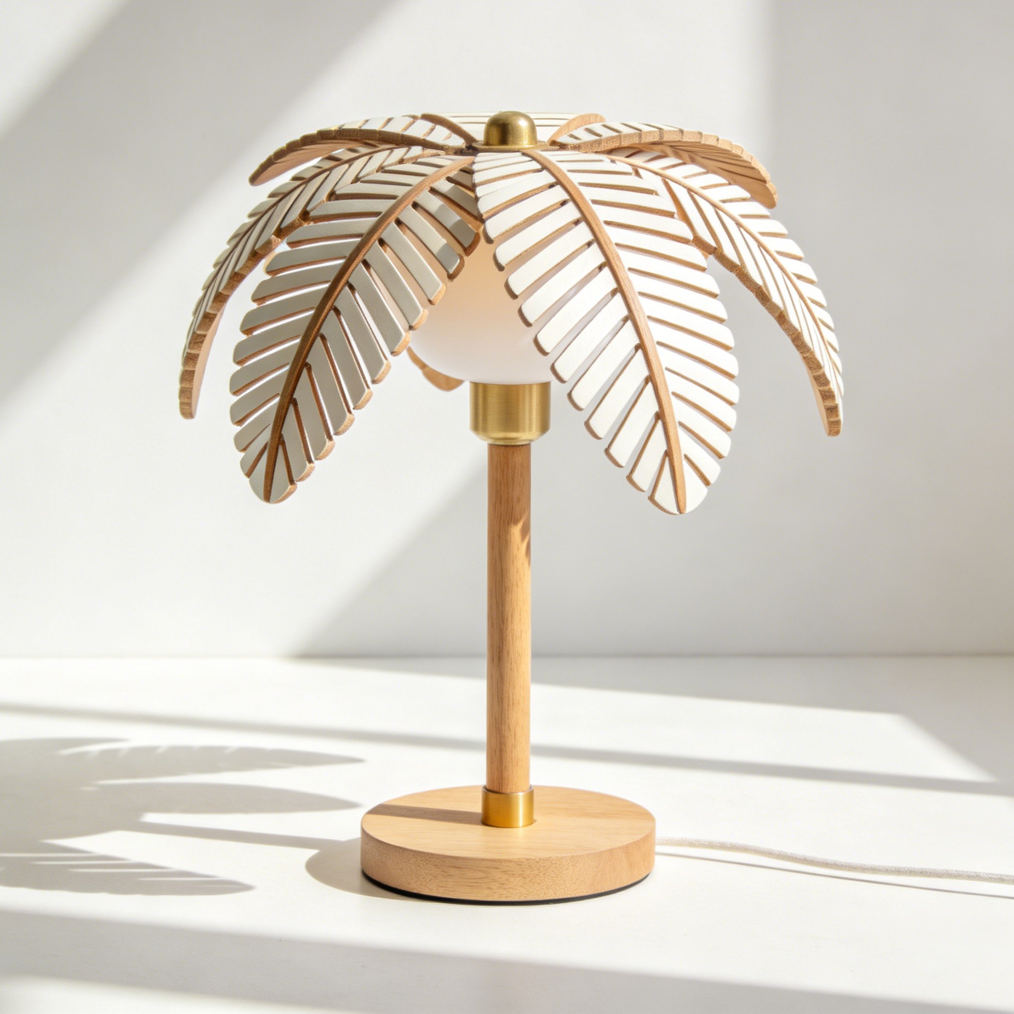 창의적인 원목 테이블 램프