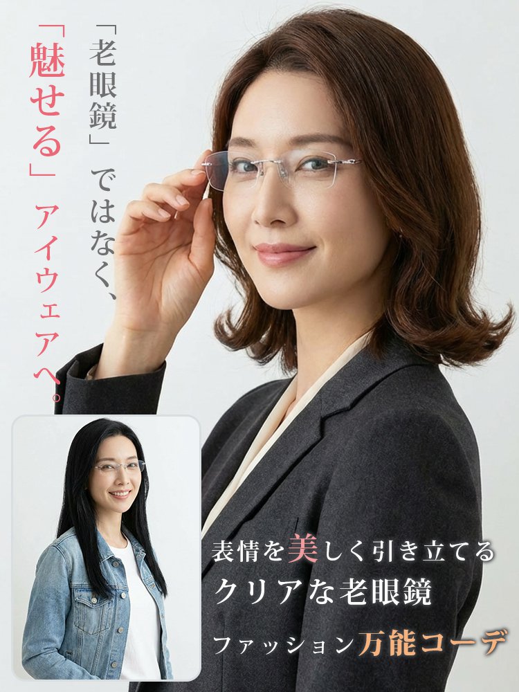 調光老眼鏡｜超軽量(5g)フレームレスレンズ✨2026年お正月期間限定半額セール！