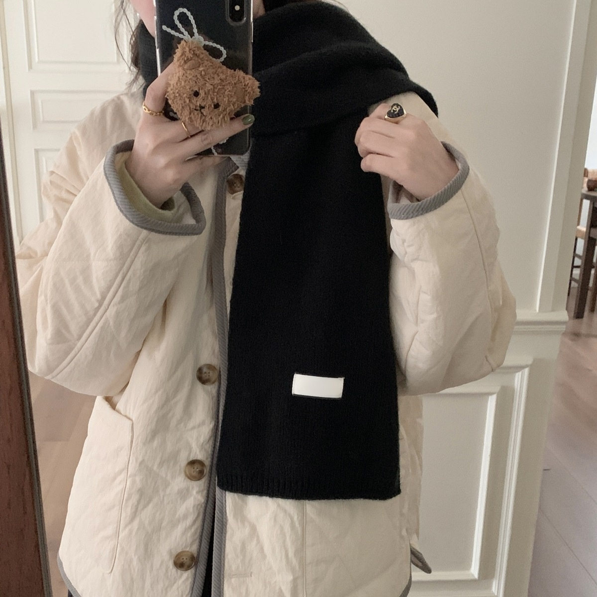 Damen Winter Warmer Strickschal Weicher Basic Schal Modischer Studentenschal für Paare