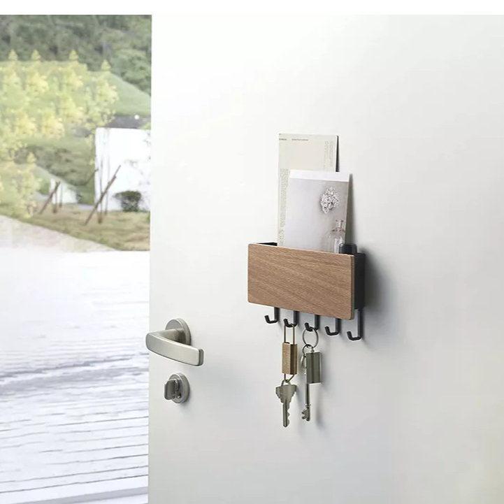 Multifunctional door entryway key rack organizer