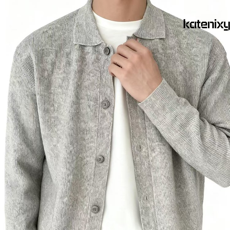 남성용 심플 솔리드 컬러 스웨터 카디건