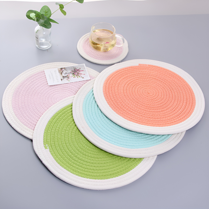 Cotton rope woven placemats