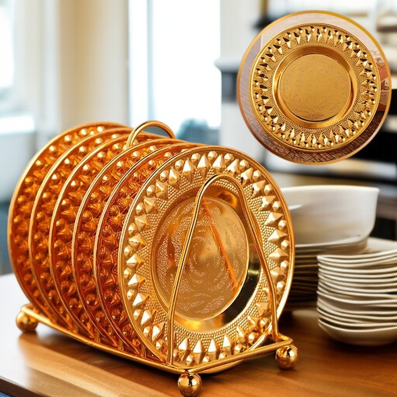 고급 금속 단열 차 매트 유럽 호텔 레스토랑 장식 서빙 트레이