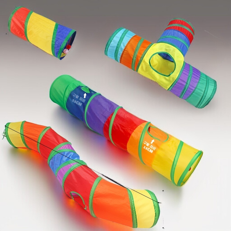 고양이 반려동물 용품 접이식 터널 직통 고양이 장난감 통로 삼통 텐트 접이식 고양이 터널