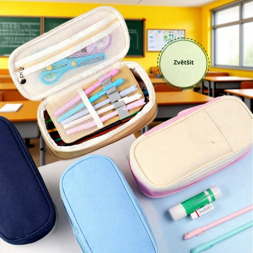 Vylepšené multifunkční pouzdro na pastelky v barvách makronek Highcolor