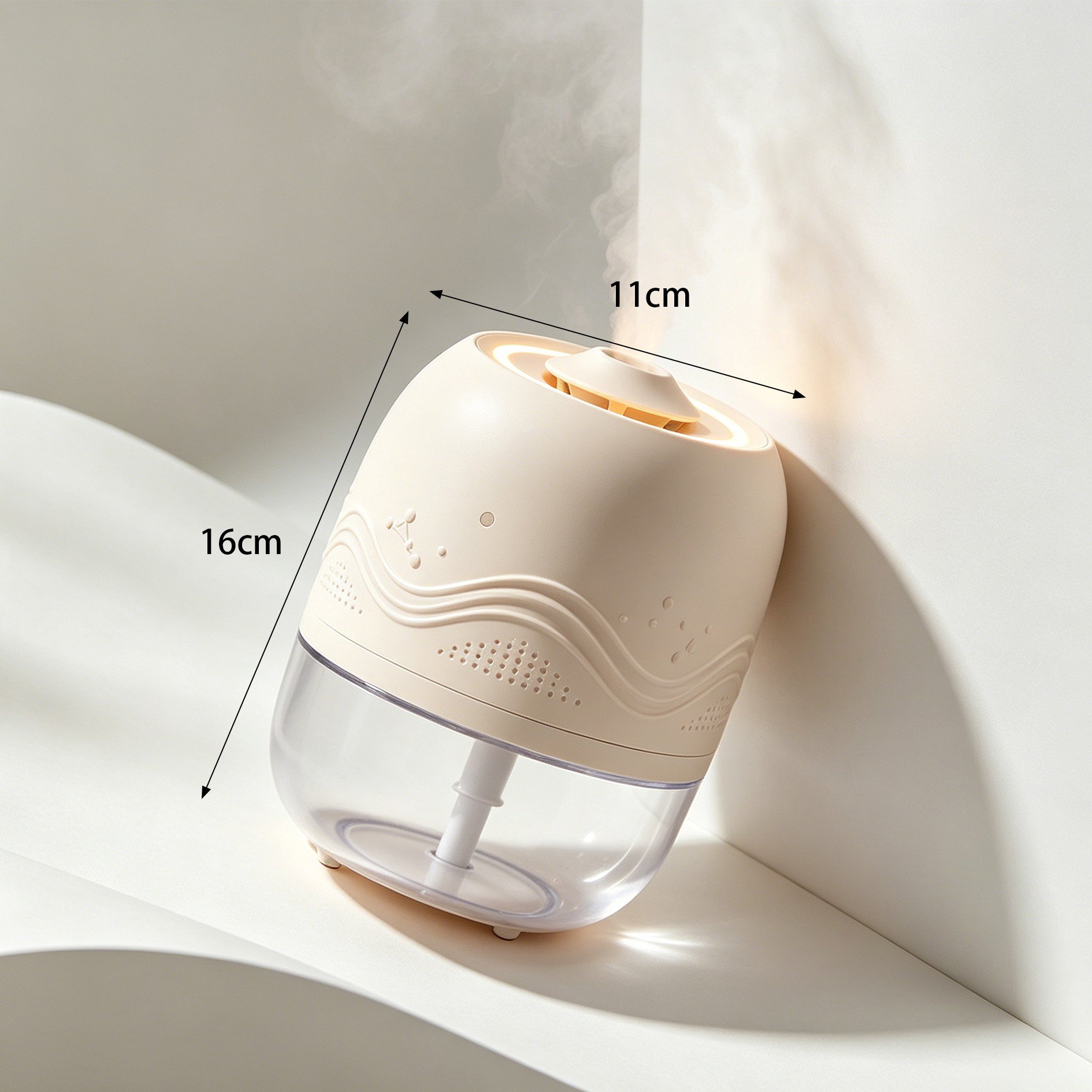 Silent Bedroom Air Humidifier on bedside table