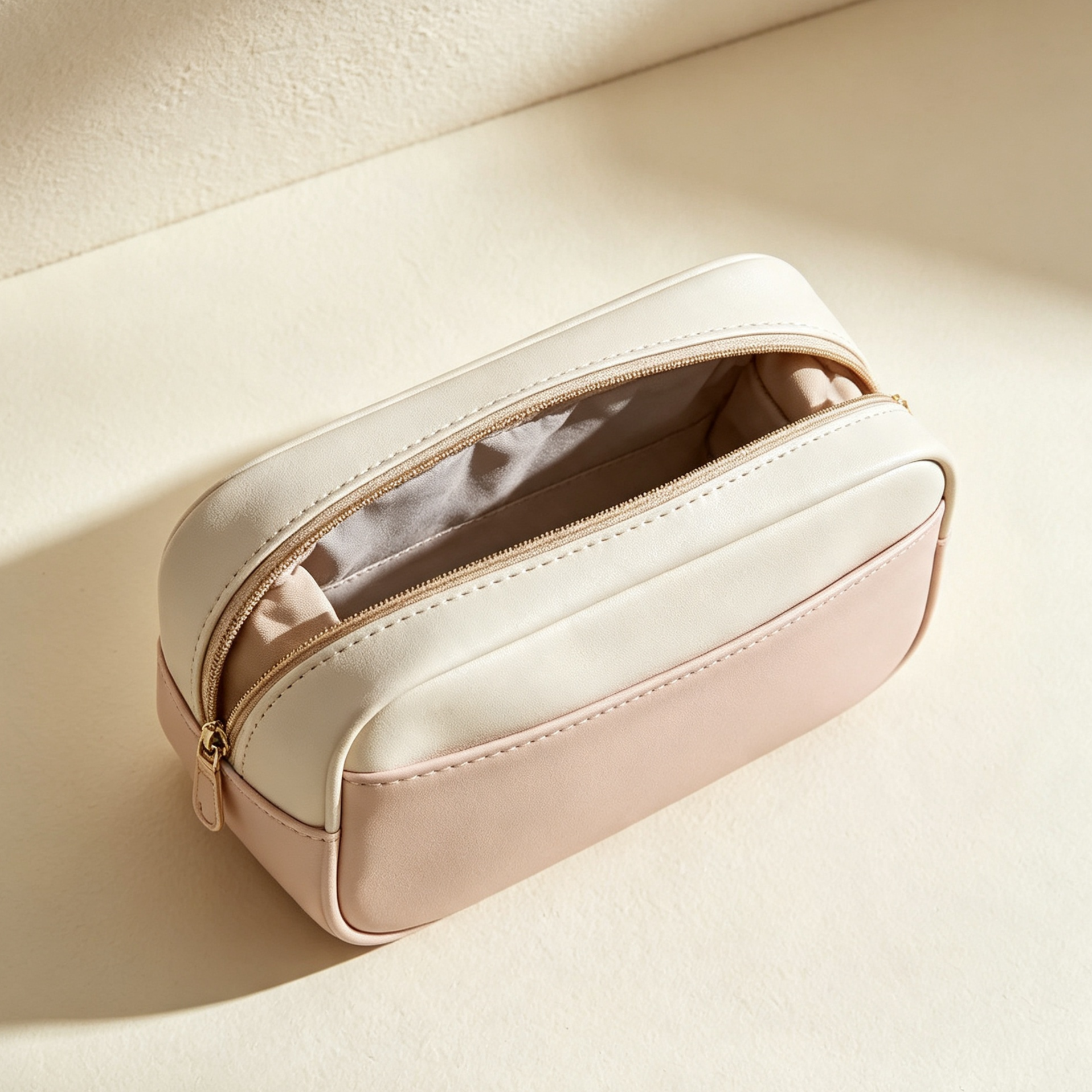 Durable makeup organizer bags with zipper closure