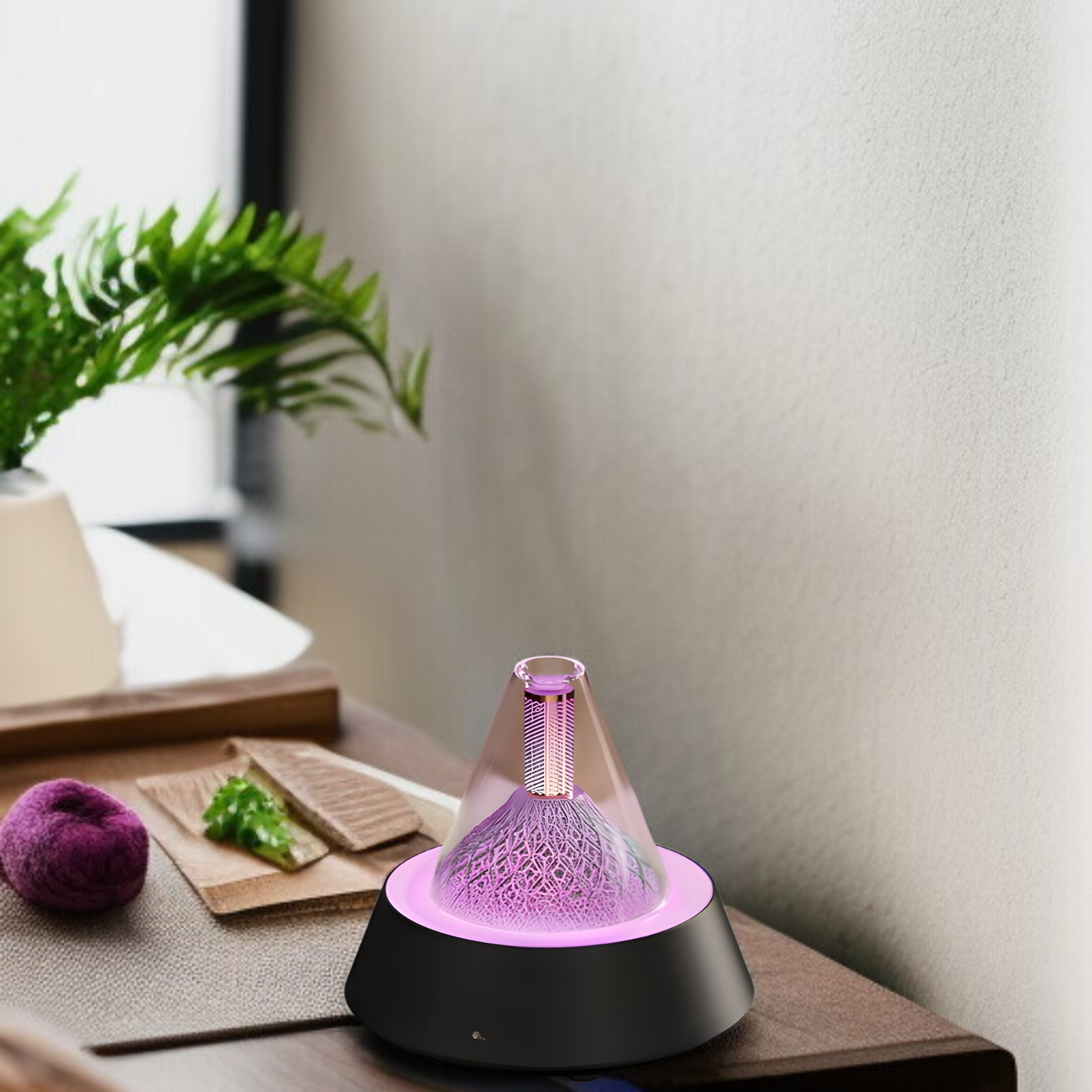 デスクトップ火山アロマセラピーマシンホームデスクトップミニクリエイティブアロマセラピーマシン雰囲気ナイトライト加湿器