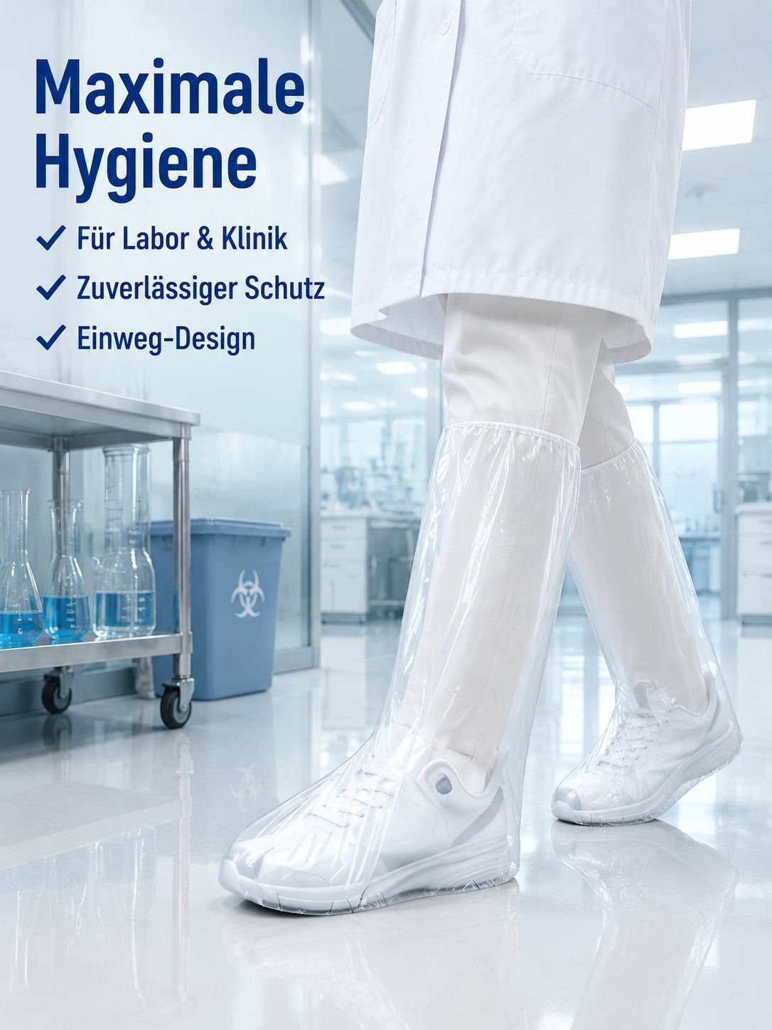Wasserdichte, rutschfeste, extra dicke, hohe, Einweg-Überschuhe