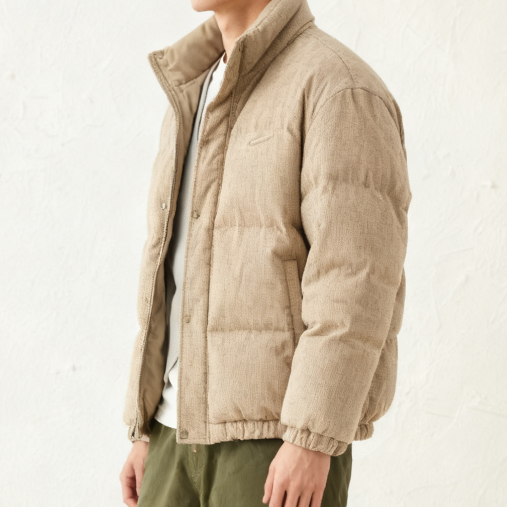 남성 심플 보온 면마 패딩 자켓