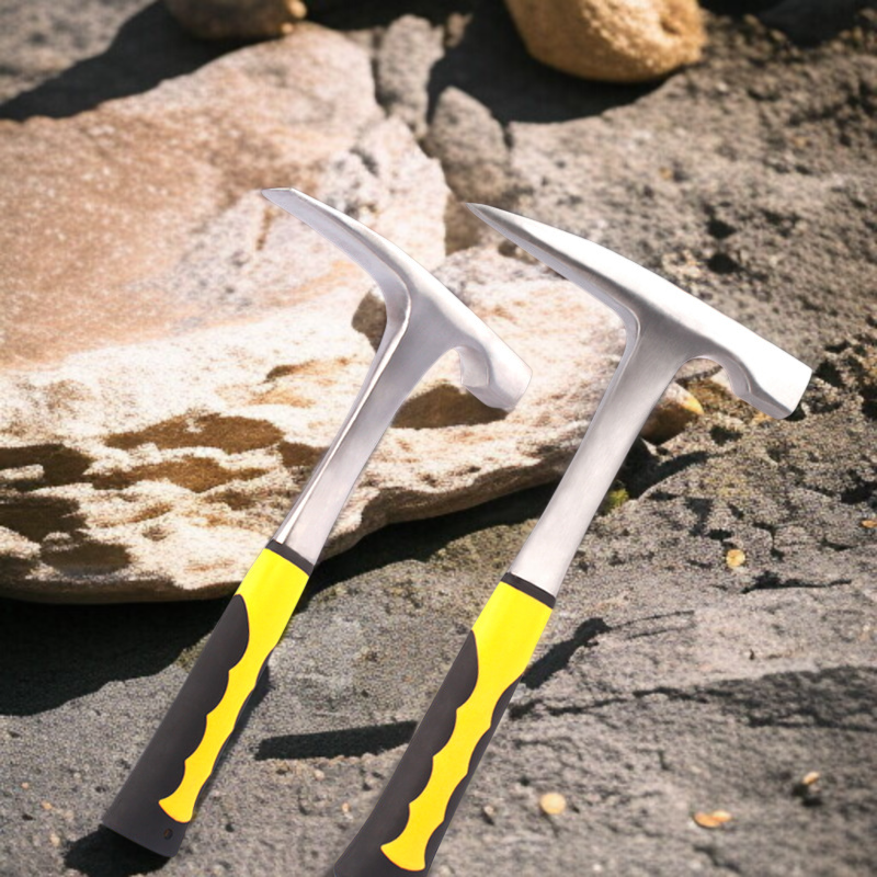 地質ハンマー、プロの地質探査ツール、尖った平頭メイソンハンマー、マイニングハンマー、多機能ハンマー