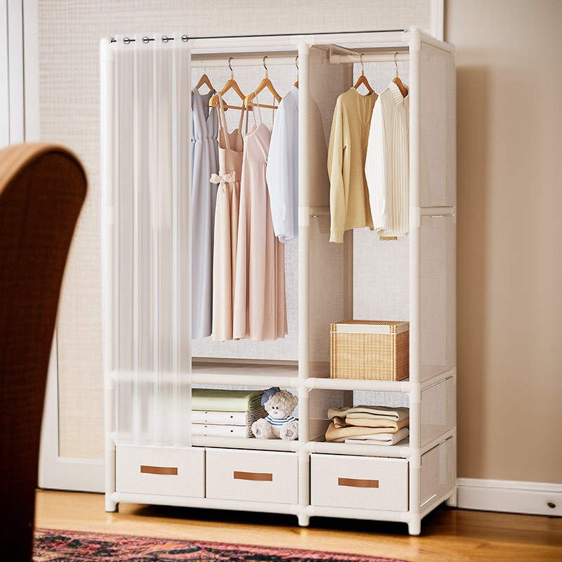 組み立てが簡単な床置き収納ワードローブ